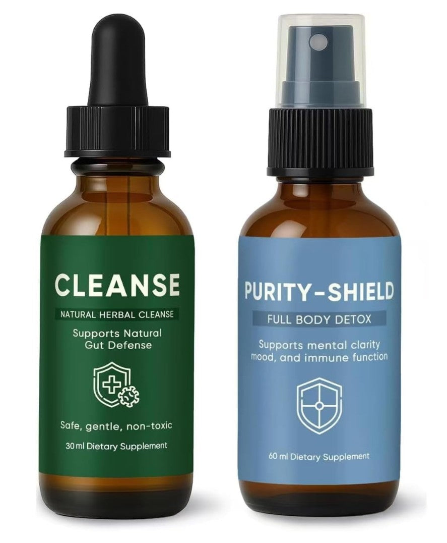 Wellvia Gut Cleanse - with Black Walnut Hull Wormwood Barberry Root and Clove Gut and Colon Support Non-GMO for Women &amp Men (A Set)