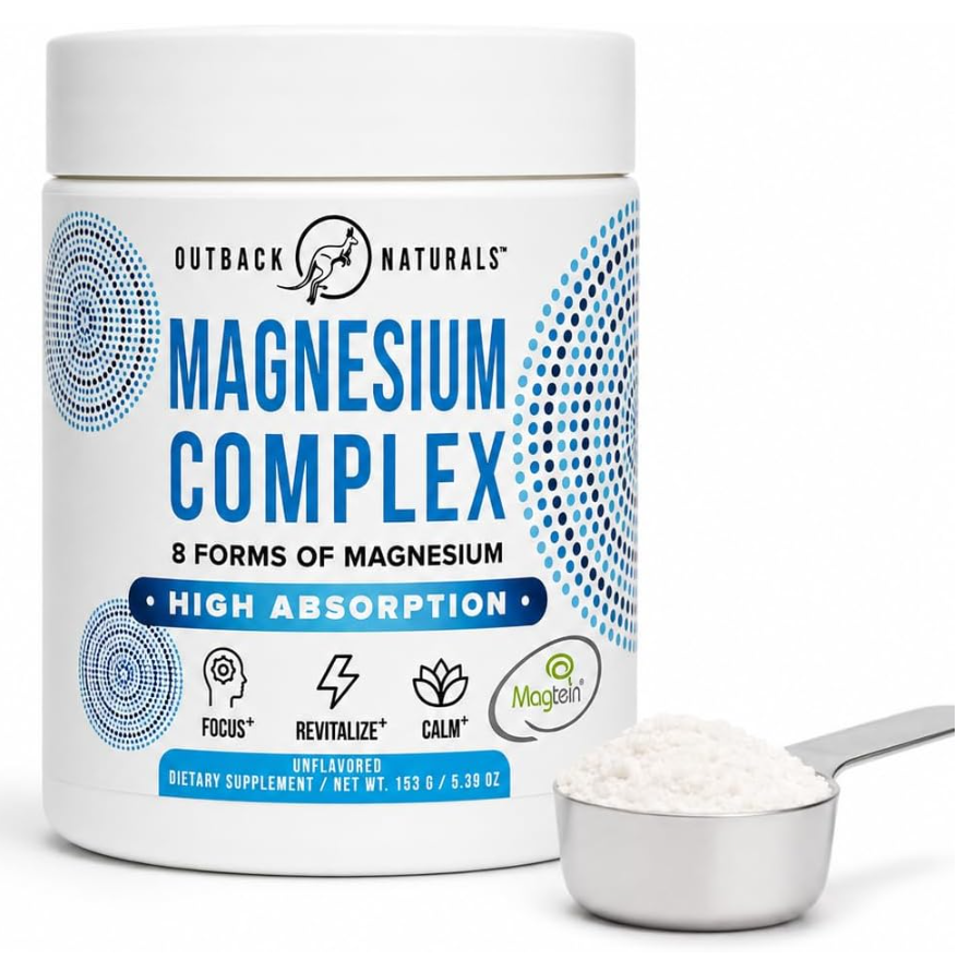 Magnesium Complex Powder - 8 Types of Magnesium L-Threonate (Magtein) Glycinate Malate and More for Brain Health Relaxation Maximum Absorption - Unflavored 30 Servings