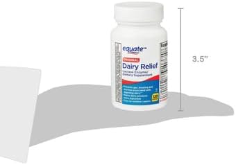 Equate Dairy Relief Lactase Enzyme Caplets Original Digestive Enzyme Dietary Supplement 9000 FCC Units 120 Count Sticker