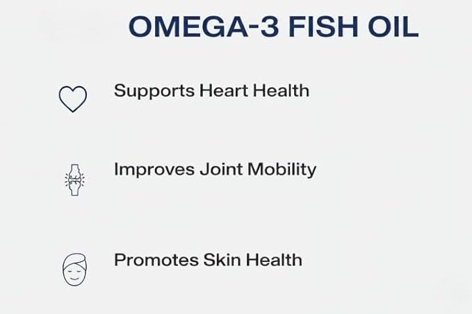 Omega 3 Fish Oil 1000mg (180 EPA 120 DHA) 50 softgelsNatural Nutrition Supplement for Muscle Heart &amp Skin