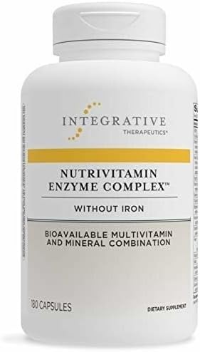 Integrative Therapeutics NutriVitamin Enzyme Complex - Multivitamin Supplement for Antioxidant Support* - Digestive Enzymes with Essential Nutrients - Dairy-Free - 180 Capsules (60 Servings)