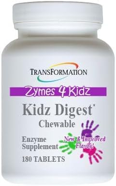 TRANSFORMATION THE GENESIS OF GOOD HEALTH Enzymes Kidz Digestive Enzyme Supplement Chewable Promote Healthy &amp Complete Digestion &amp Elimination 180 Tablets