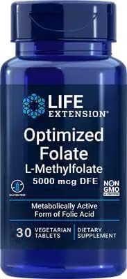 High Potency Optimized Folate 5000 mcg 30 Vegetarian Tablets-Pack-2