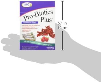 NWC Naturals Pro-Biotics Plus Stick Pack of 30 On the Go Pro-Biotic Powder Packets for Men Women &amp Kids - Immune System Support Natural Probiotic and Prebiotics Supplement