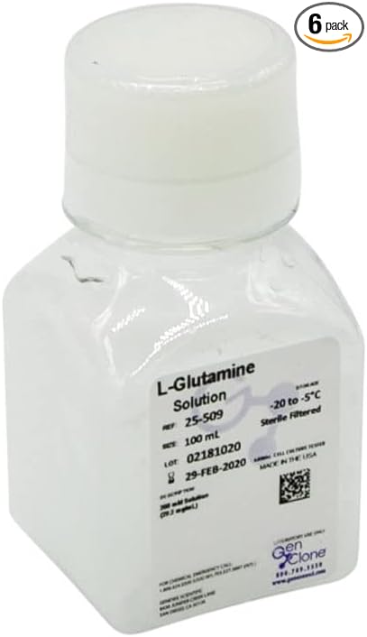 L-Glutamine Solution 100X 200 mM Solution Sterile 6 x 100 mL/Unit