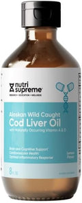 Nutri-Supreme Research Alaskan Cod Liver Oil Liquid - Lemon Flavor - 8 fl oz