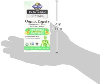 Garden of Life Digestive Enzymes with Papain Bromelain and Lipase for Nutrient Absorption and Digestion Support Tropical Fruit Flavor Dietary Supplement Certified Vegan 90 Chewables (Pack of 6)