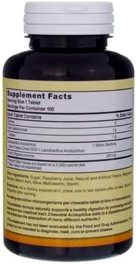 Nature's Blend Acidophilus Chewable Raspberry Flavor - 100 Tablets Pack of 4
