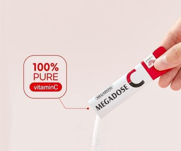 MEGADOSE Vitamin C Powder 3000mg High Content Vitamin 3g*100 Sticks Total 300g Easy Cut Sachets