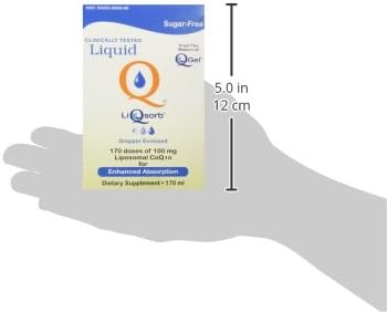 LiQsorb Liposomal CoQ10 (170ml Bottle) 100mg per 1 ml (Non Flavored Sugar Free Non-GMO) 170 Servings