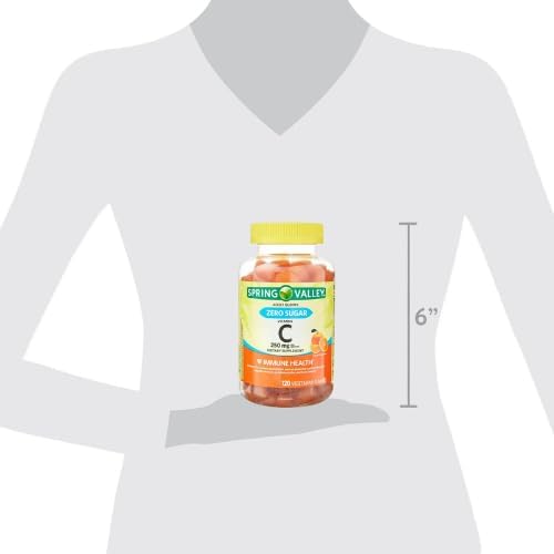 Spring Valley Zero Sugar Vitamin C Gummies Dietary Supplement 250 mg 120 Count + Dri Store Sticker.