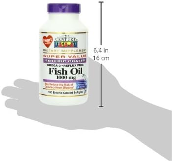21st Century Fish Oil 1000 Mg Enteric Coated Softgels 180Count