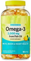 SEDLAV Omega-3 Fish Oil Brain &amp Heart Health Dietary Supplement Softgels 2000 mg 180 Count + Sticker Softgel Format Designed for Structured Daily Intake in Personal Wellness Routines