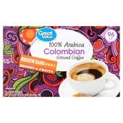 Great Value 100% Arabica Colombian Coffee Pods Medium-Dark Roast 96 Count- 0.33 each (Pack of 1)