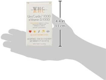 WHC UnoCardio 1000 Fish Oil 1300 mg of Pure Triglyceride Fish Oil with Omega-3 (1180 mg) 665 mg EPA and 445 mg DHA and 25 mcg (1000 IU) Vitamin D3 per softgel Natural Orange 60 softgels