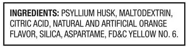 Equate Sugar-Free Psyllium Husk Fiber Powder 100% Natural Daily Fiber Supplement Orange Flavor 36.8 oz (180 Teaspoon Doses) Sticker