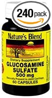 Nature`s Blend Glucosamine Sulfate 500mg Capsules 60 CT (Pack of 4)