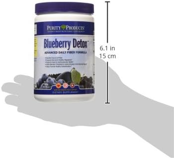 Advanced Blueberry Detox Daily Fiber Formula by Purity Products - Featuring PurityBlue Organic Wild Blueberries - A Full 6 Grams of Detoxifying Regularity Promoting Prebiotic Fiber - 30 Servings
