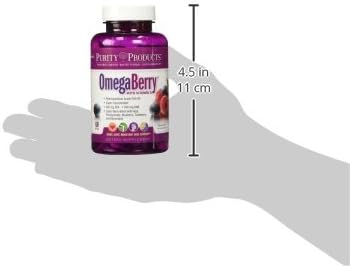 Purity Products OmegaBerry Fish Oil with Vitamin D3 and Organic Acai - 1250mg Concentrated Molecularly Distilled Ultra Pure Omega-3 Fish Oil 500mg DHA + 650mg EPA - 60 Soft Gels - 30 Day Supply from