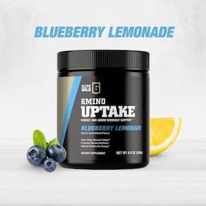 Elite Gold Amino Uptake Blueberry Lemonade Amino Energy Hydration Beta Alanine Energy Drink Beta Alanine L Citrulline 8.46 oz Tub (30 Servings)