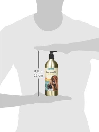 NaturVet – Salmon Oil Skin &amp Coat Plus Omegas | Supports Healthy Skin &amp Glossy Coat | Natural Source of Omega-3 &amp 6 Fatty Acids | for Dogs &amp Cats (17 oz Oil)