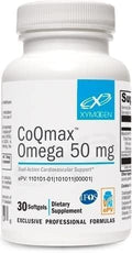 XYMOGEN CoQmax Omega 50 mg - Dual-Action Heart Health Support - CoQ10 Plus Fish Oil Omega-3 - MaxSimil Monoglyceride EPA DHA - Enhanced Absorption - 30 Softgels