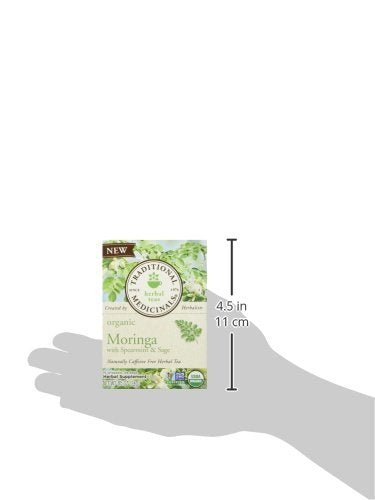 Traditional Medicinals Tea Organic Moringa Everyday Wellness with Spearmint &amp Sage 16 Tea Bags (Pack of 2)