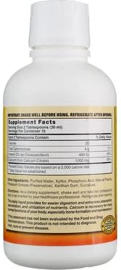 Nature's Blend Calcium Citrate with D3 Blueberry Flavored Liquid 16 oz Each (Pack of 6)