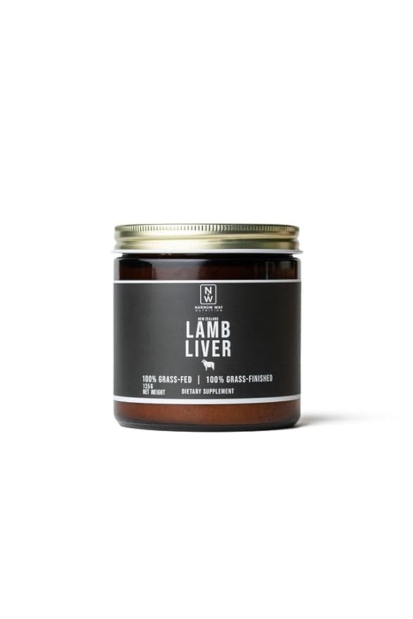 Narrow Way Nutrition Lamb Liver Regeneratively Raised in New Zealand 135G 100% Grass-Fed &amp 100% Grass-Finished 45 Day Supply at 1 Scoop (3G) Daily