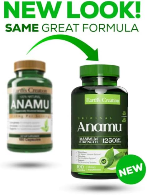 Earth's Creation Anamu 1250mg 100% Organically Grown - 100 Capsules