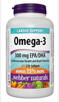 Webber Naturals Omega-3 Fish Oils 210 softgels Bonus Size