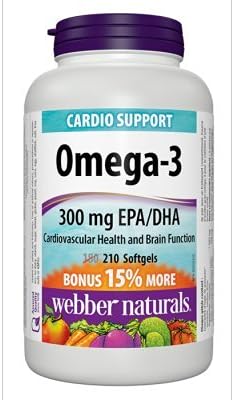 Webber Naturals Omega-3 Fish Oils 210 softgels Bonus Size