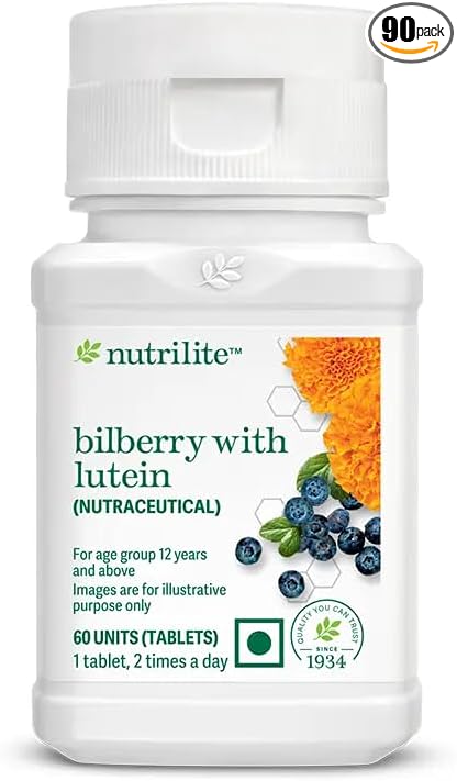 Bilberry with Lutein Vision Health Supplement 60 Tablets 20g