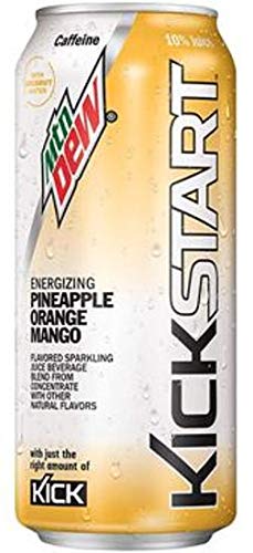 Kickstart Energy Drink Variety - Fruit Punch Black Cherry Orange Citrus Pineapple Orange Mango 16 Fl Oz (Pack of 16)