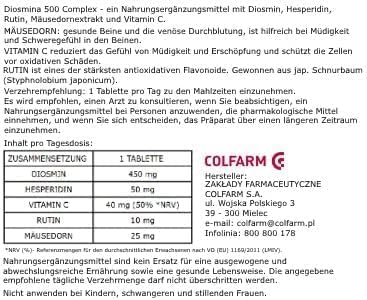 DIOSMINA Complex 60 Tablets - Micronized Diosmin Hesperidin Rutin Butcher's Broom Extract - Anti Cellulite Action