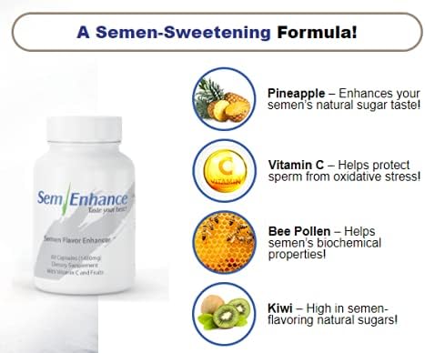 Semenhance - Make Your Semen Taste Fruity Men's Formula with Pineapple &amp Vitamin C - Fruit-Based Supplement for Men - 60 Capsules