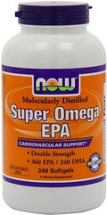 NOW Foods Super Omega EPA 360 EPA/240 DHA Double Strength 240 Softgels (Pack of 3)