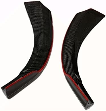 Eppar® New Carbon Fiber Piecha Front Lip Spoiler 2PCS Compatible with Mercedes Benz CLA Class C117 2013-2018 CLA180 CLA200 CLA220 CLA250 (with Red Line)
