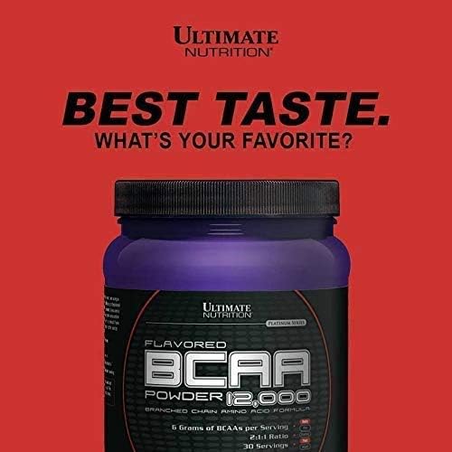 Ultimate Nutrition Flavored BCAA Powder 12000 Branched Chain Post Workout Amino Acid Supplement Caffeine-Free with 3g Leucine 1.5g Valine 1.5g Isoleucine- Fruit Punch 60 Servings