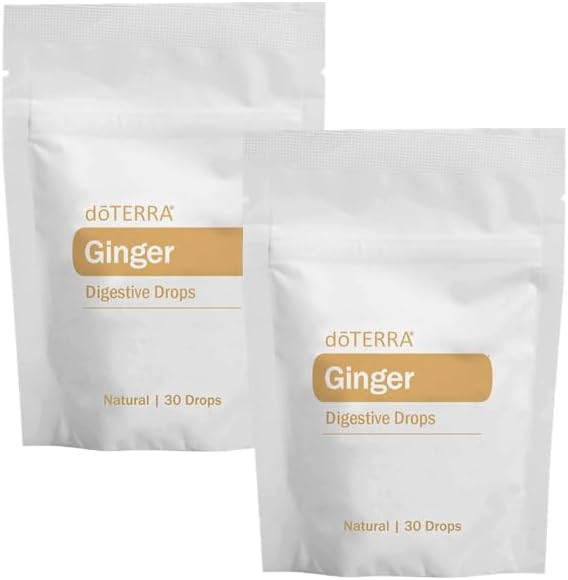 doTERRA Ginger Throat Digestive Drops 30 Count Bag (2 Pack)