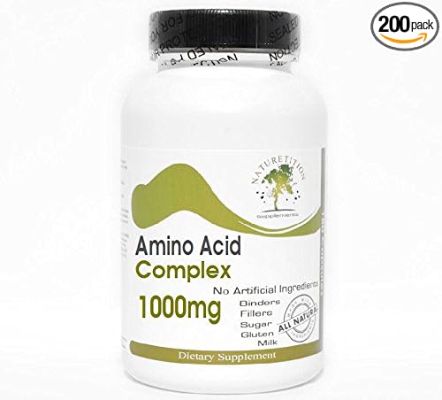 Amino Acid 1000mg Complex ~ 200 Capsules - No Additives ~ Naturetition Supplements