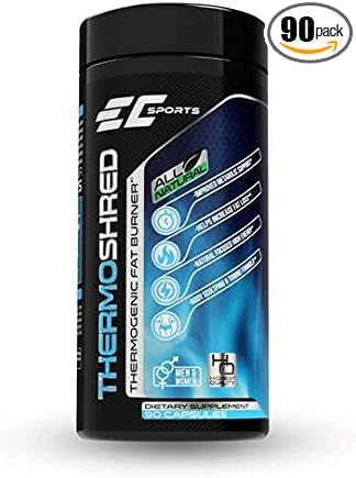 EC Sports ThermoShred Thermogenic Workout Supplement - Natural Weight Management w/Body Shaping Formula - Powerful Circulation &amp Focus - 90 Capsules