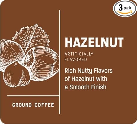 New Orleans Roast - Hazelnut Ground Coffee 12oz (Pack of 3)