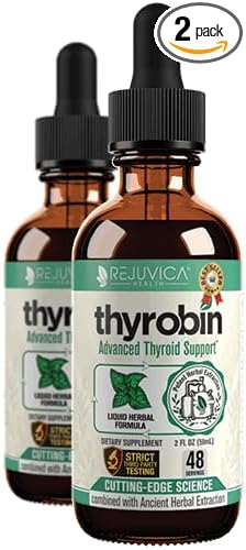 Thyrobin - Advanced Thyroid Support Supplement - Liquid Delivery for Better Absorption - Iodine Stinging Nettle Kelp Astragalus Ashwagandha &amp More!