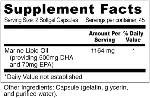 Wellness Resources Daily DHA - Highest Potency &amp Purity DHA Fish Oil in TG Form (90 Capsules)