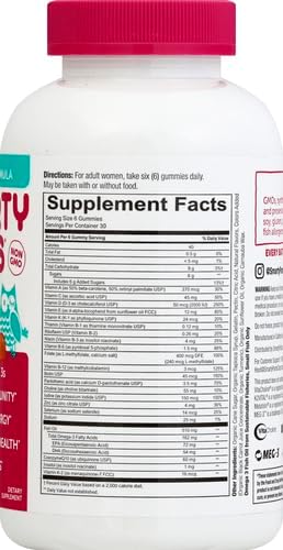 SmartyPants Women's Multivitamin Gummies: Omega 3 Fish Oil (EPA/DHA) Methylfolate CoQ10 Vitamin D3 C Vitamin B12 B6 A K &amp Zinc Inositol Gluten Free (30 Day Supply) 180 Count (Pack of 2