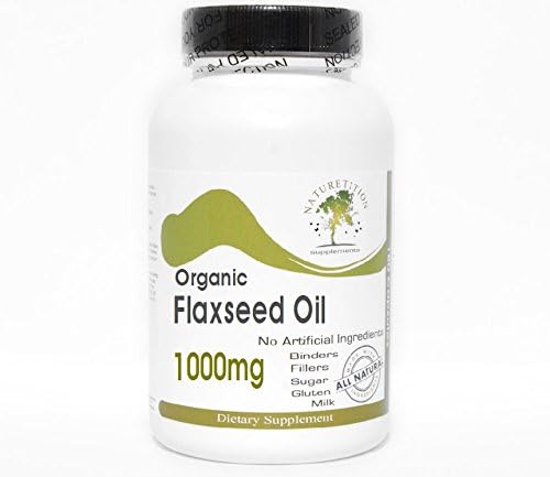 Organic Flaxseed Oil 1000mg Emulsified Dry ~ 100 Capsules - No Additives ~ Naturetition Supplements