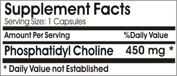 Phosphatidyl Choline 450mg ~ 200 Capsules - No Additives ~ Naturetition Supplements