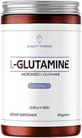 L-Glutamine Micronized Powder 5000mg – Unflavored 450g | Muscle Recovery Gut &amp Immune Support