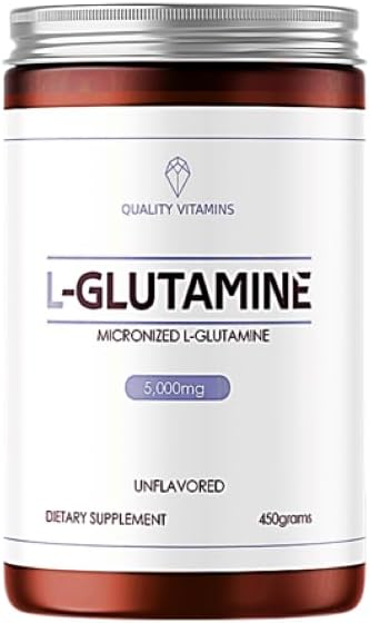 L-Glutamine Micronized Powder 5000mg – Unflavored 450g | Muscle Recovery Gut &amp Immune Support
